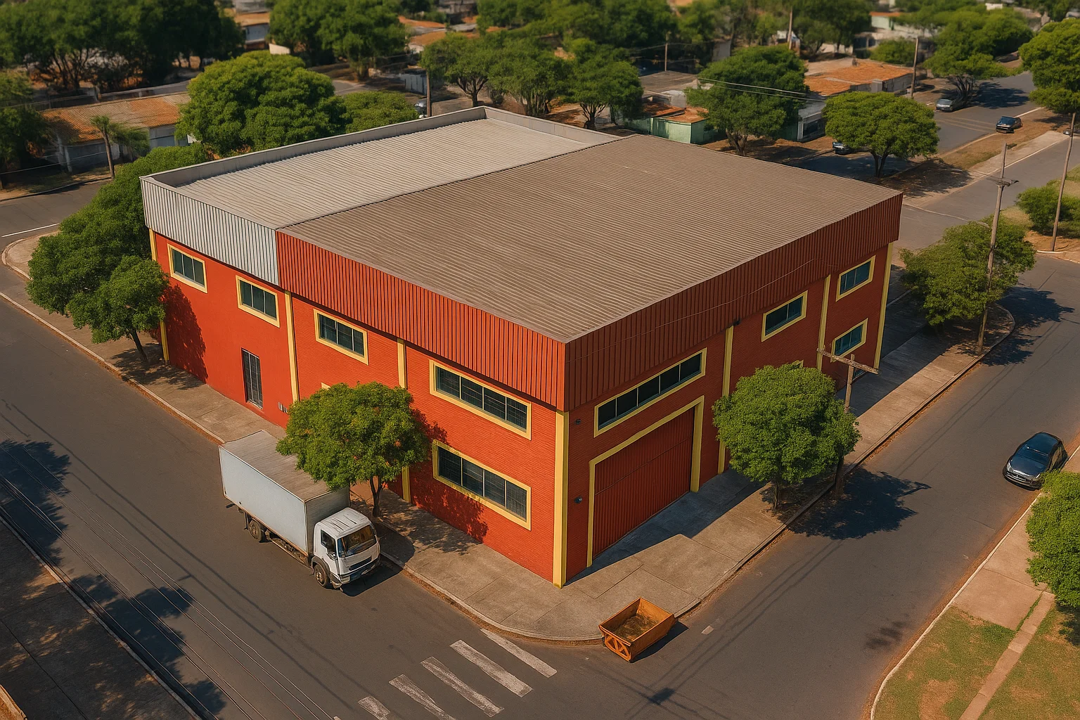 Vista aérea da unidade de fabricação TEMPERFARMA