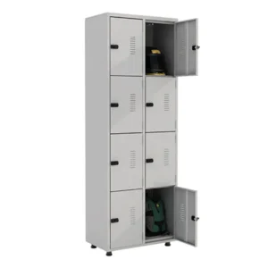 roupeiro guarda volume locker de aco 8 portas cinza
