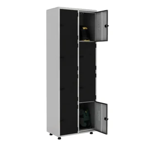 Guarda Volume Roupeiro de Aço Temperfarma Armazenamento 08 Portas para Cadeado Preto