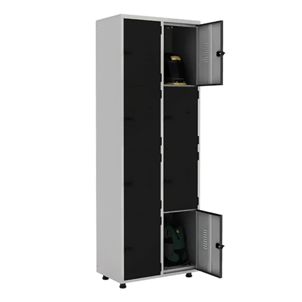 Guarda Volume Roupeiro de Aço Temperfarma Armazenamento 08 Portas para Cadeado Preto